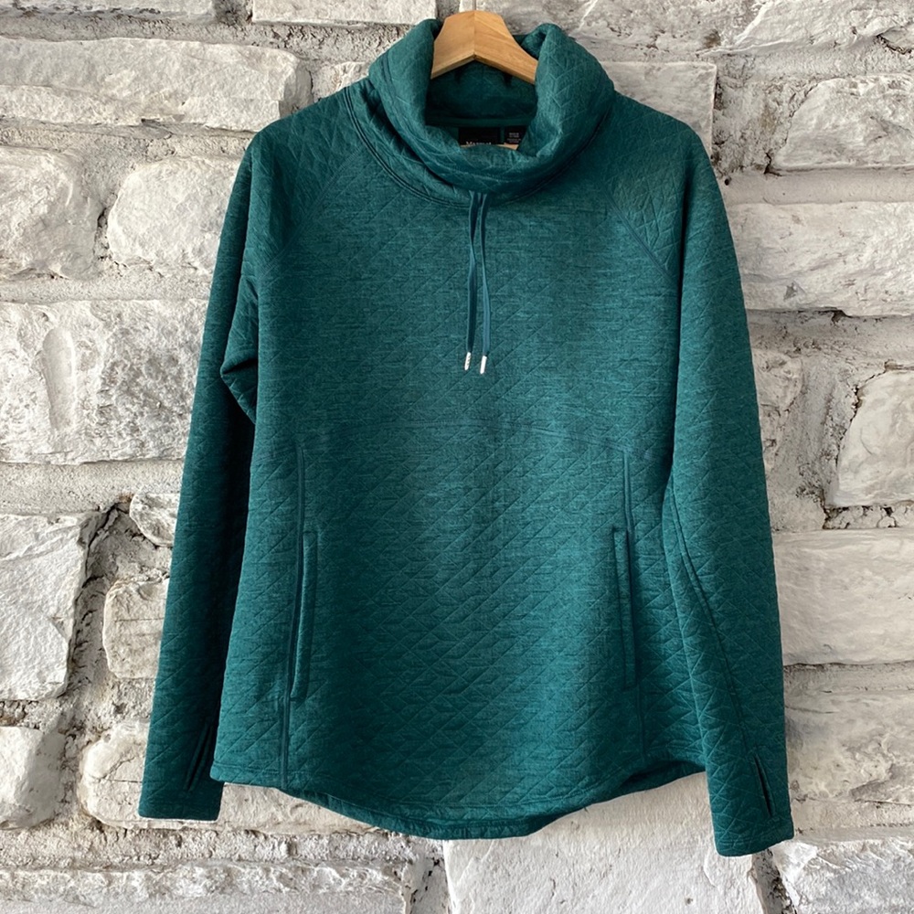 Marmot | Quilted Cowl Neck Pullover | Size Large | Women’s | Pockets | Green